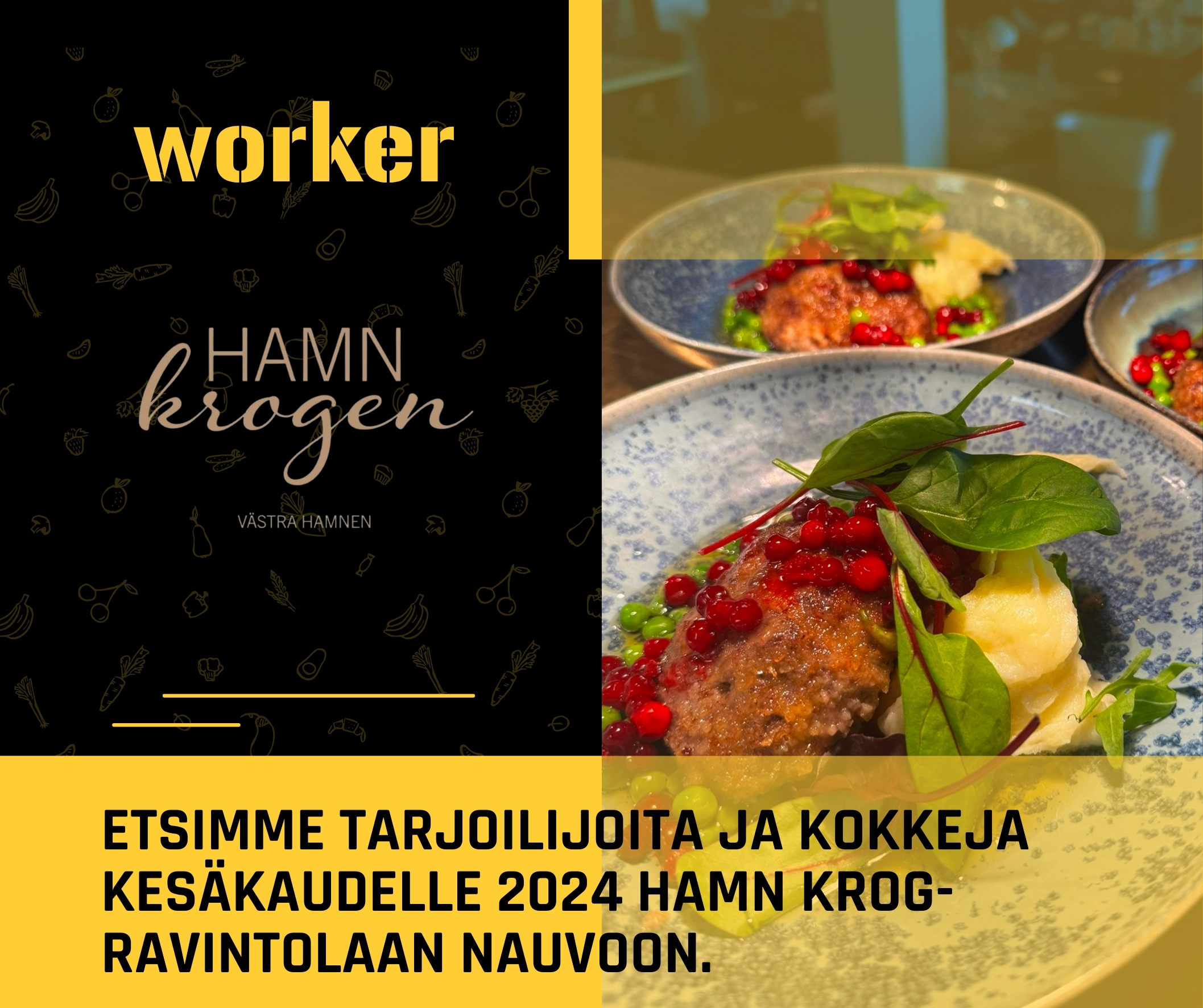 Etsimme tarjoilijoita ja kokkeja kesäkaudelle 2024 Hamn Krog-ravintolaan Nauvoon.